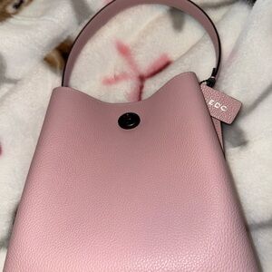 Coach Pink Shoulder Bag with Structured Elegance